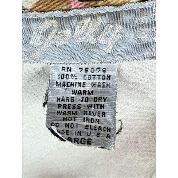 Vintage 80's Jolly floral cotton denim cropped jean jacket size large - Picture 3 of 7